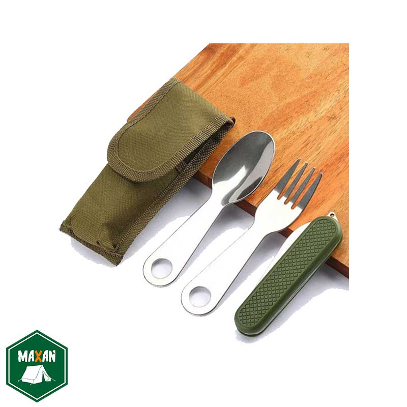 قاشق چنگال تاشو مدل کوهنوردی