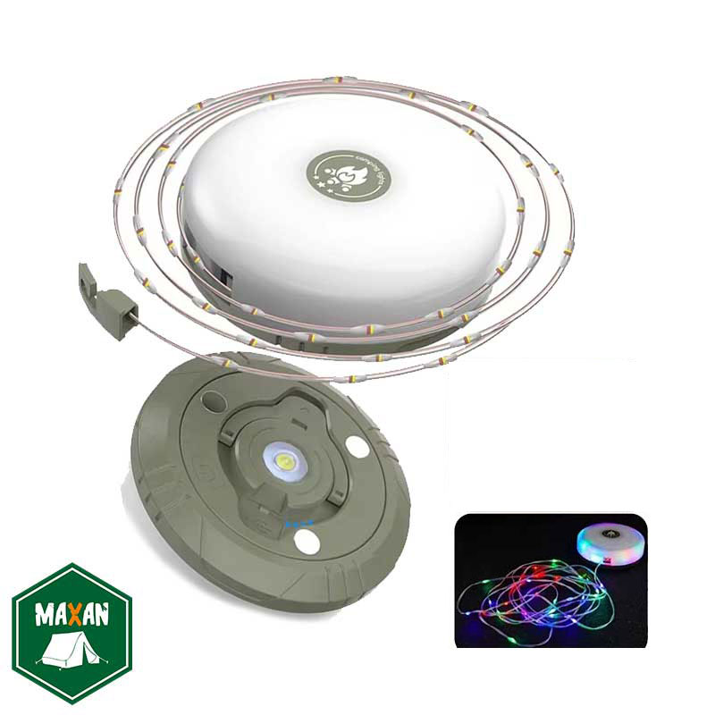 چراغ چادر ریسه‌ای شارژی 828 نور رنگی