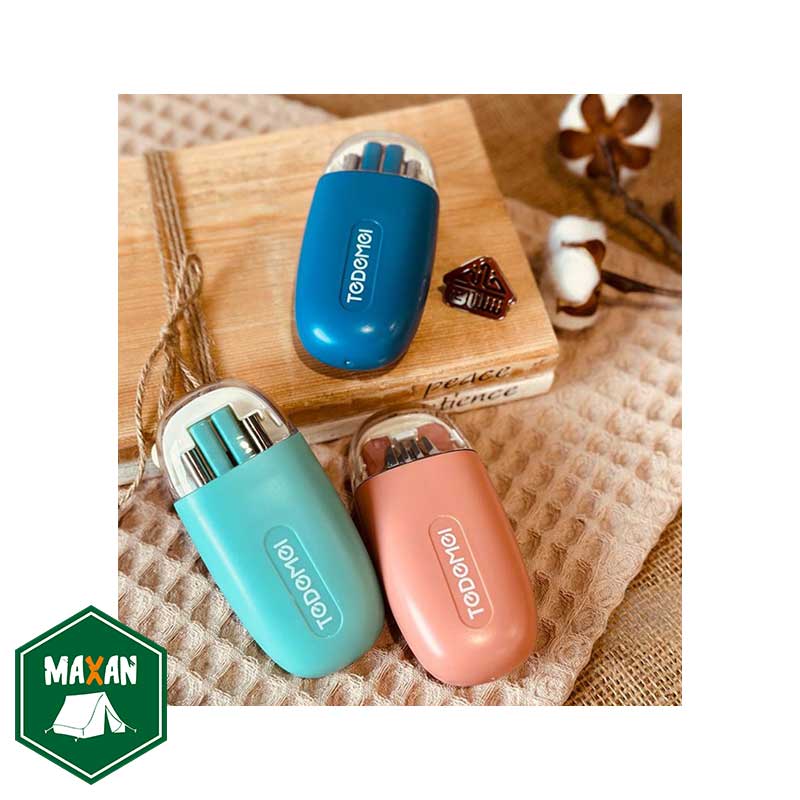 ست قاشق چنگال و چاپستیک مسافرتی تاشو کد 001462